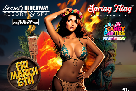 i.Candy Parties @Secrets Hideaway, Friday, March 6th, "FIRST FRIDAY", TIKI TREATS & BEATS"