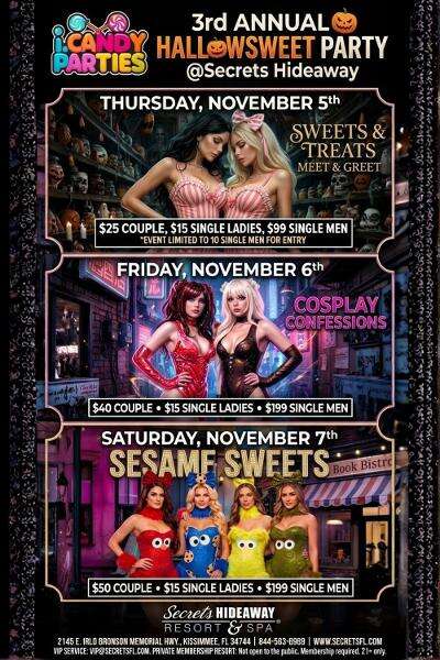 I.CANDY PARTIES @SECRETS HIDEAWAY, HALLOWSWEET TAKEOVER, NOVEMBER 5TH-8TH